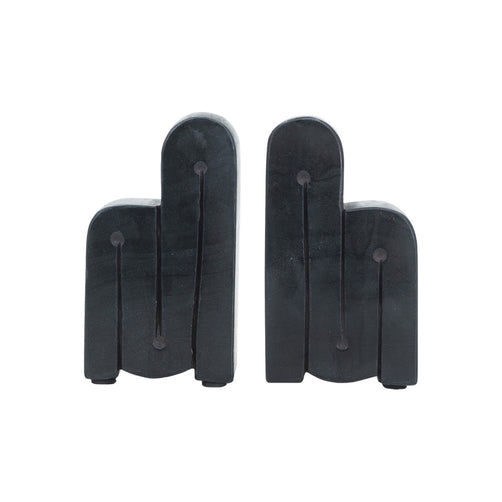 Noxar Marble Bookends Black 14cm