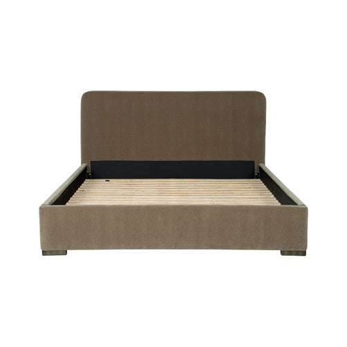 Taro King Bed Brown Fabric