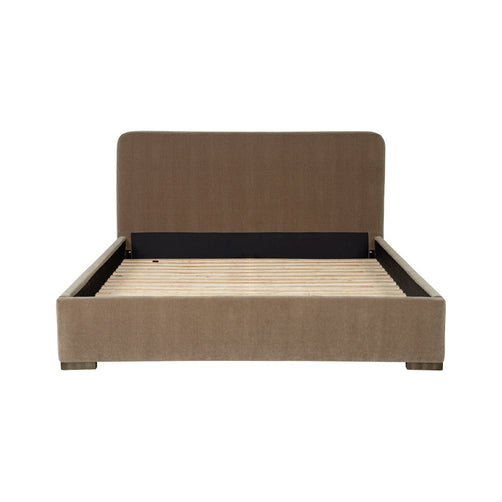 Taro Queen Bed Brown Fabric