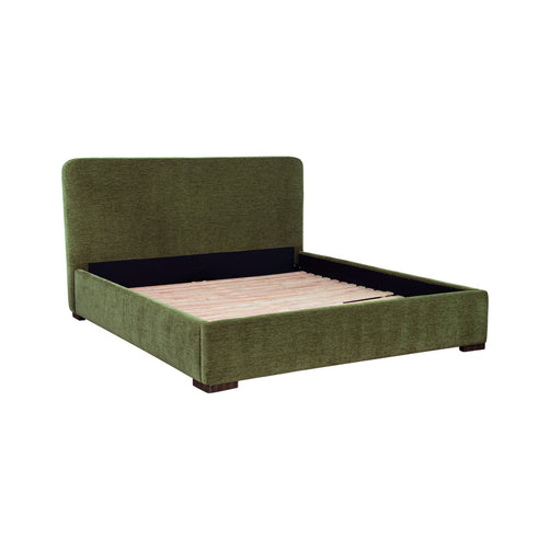 Taro Queen Bed Green Fabric