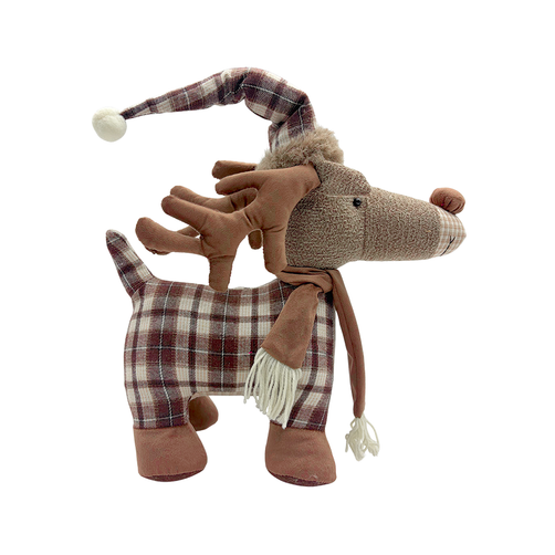 Plaid Raindeer Decor Plush