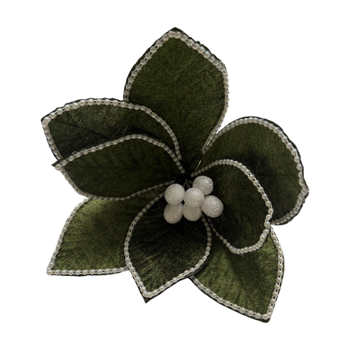 Forest Green Magnolia Clip