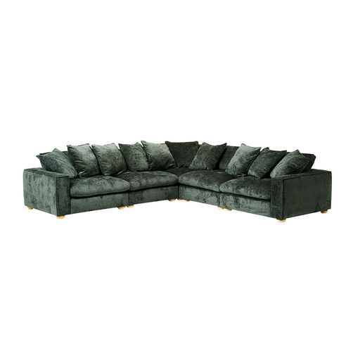 Clyde Corner Modular Lounge Green Fabric