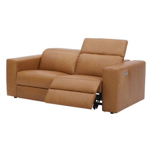 Londyn 2 Seater Recliner Lounge Caramel Brown Leather