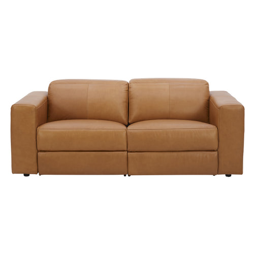Londyn 2 Seater Recliner Lounge Caramel Brown Leather