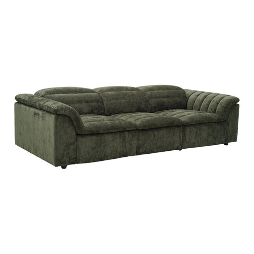 Rovella Modular 3 Seater Electric Recliner Moss Green