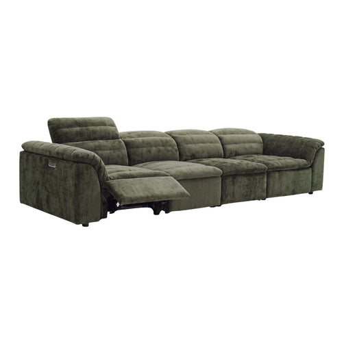 Rovella Modular 4 Seater Electric Recliner Moss Green