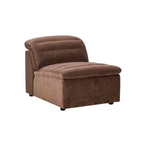 Rovella Armless Modular Lounge Piece Chocolate Brown