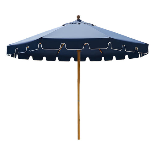 Seville Scalloped Outdoor Umbrella Navy