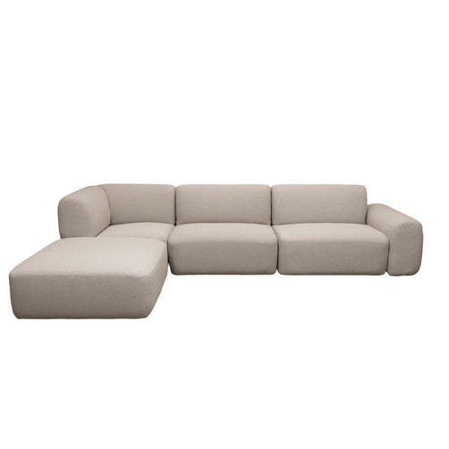 Santorini Left Hand Chaise Biscuit Fabric Modular Lounge