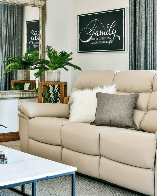 Resporto Pebble Leather 3 Seater Recliner