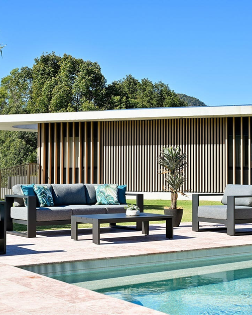 Channon Patio Black Rectangle Coffee Table 1.4m
