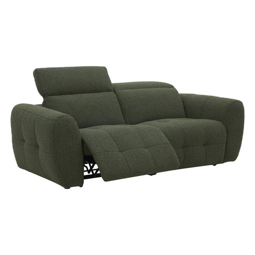 Milos 2 Seater Modular Lounge Green Fabric Recliner