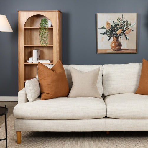 Venosa 3 Seat Sofa Beige Fabric