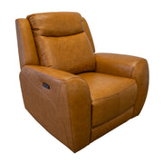 Toronto Caramel  Top Grain Leather 1 Seater Electric Recliner Lounge