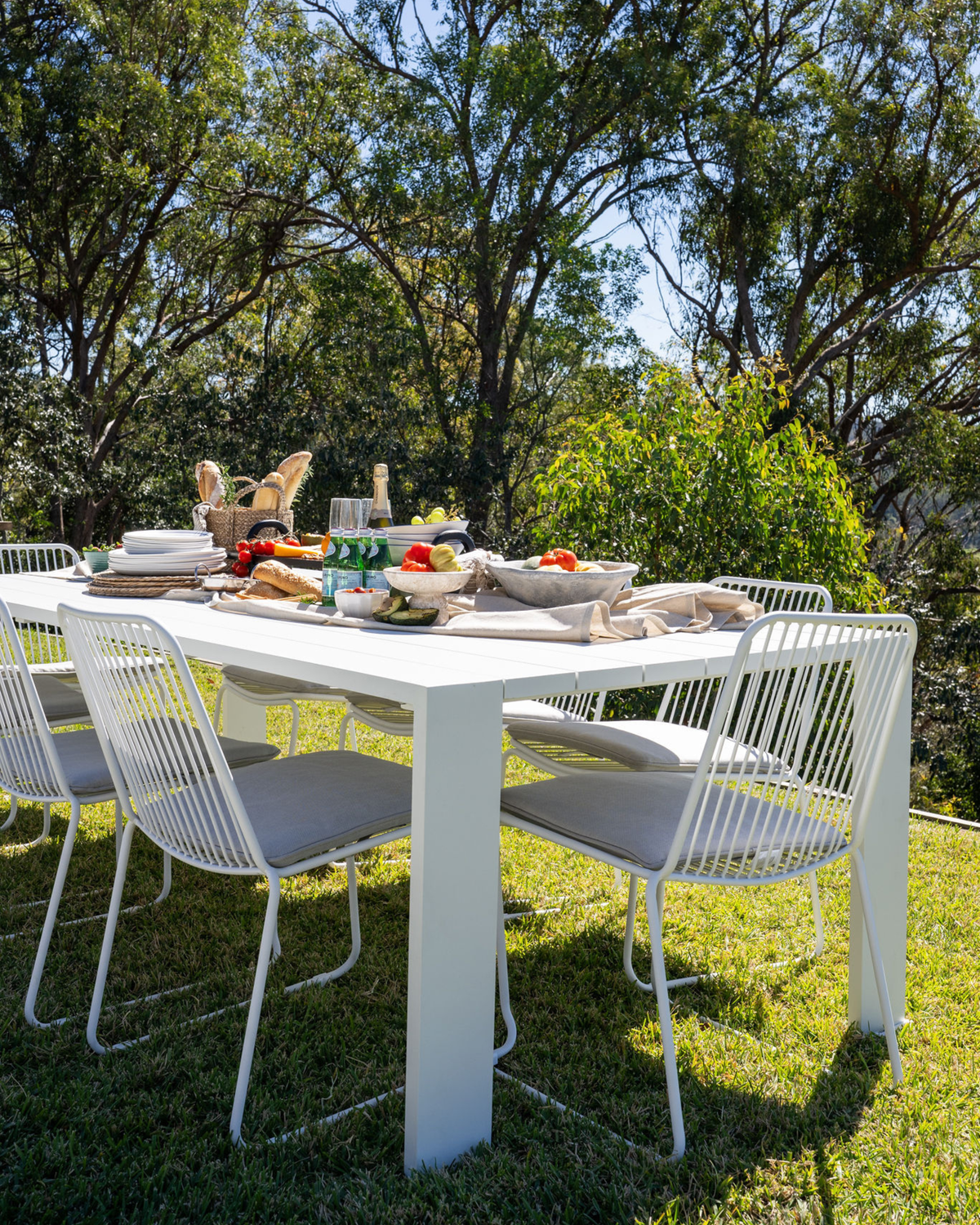 Channon Outdoor Dining Table 2.4m White Ivory