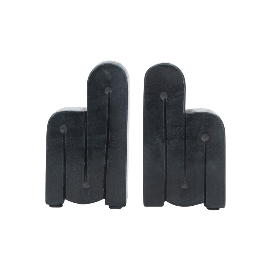 Noxar Marble Bookends Black 14cm