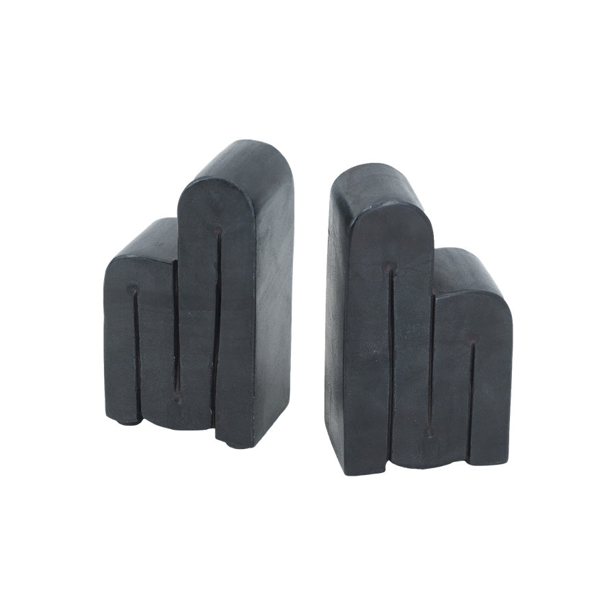 Noxar Marble Bookends Black 14cm