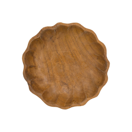 Orlena Fluted Teak Bowl 25cm