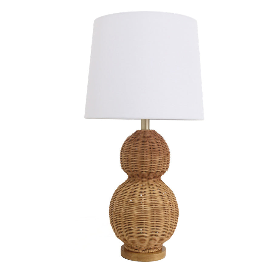 Alice Rattan & Wood Table Lamp