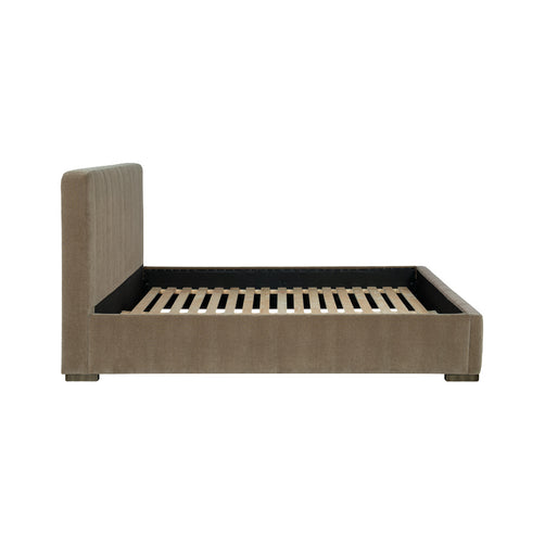 Taro King Bed Brown Fabric