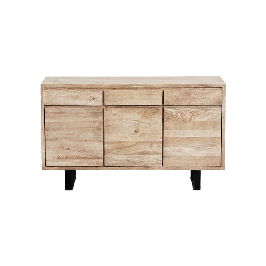 Naples Buffet 3 Drawers 3 Doors Black