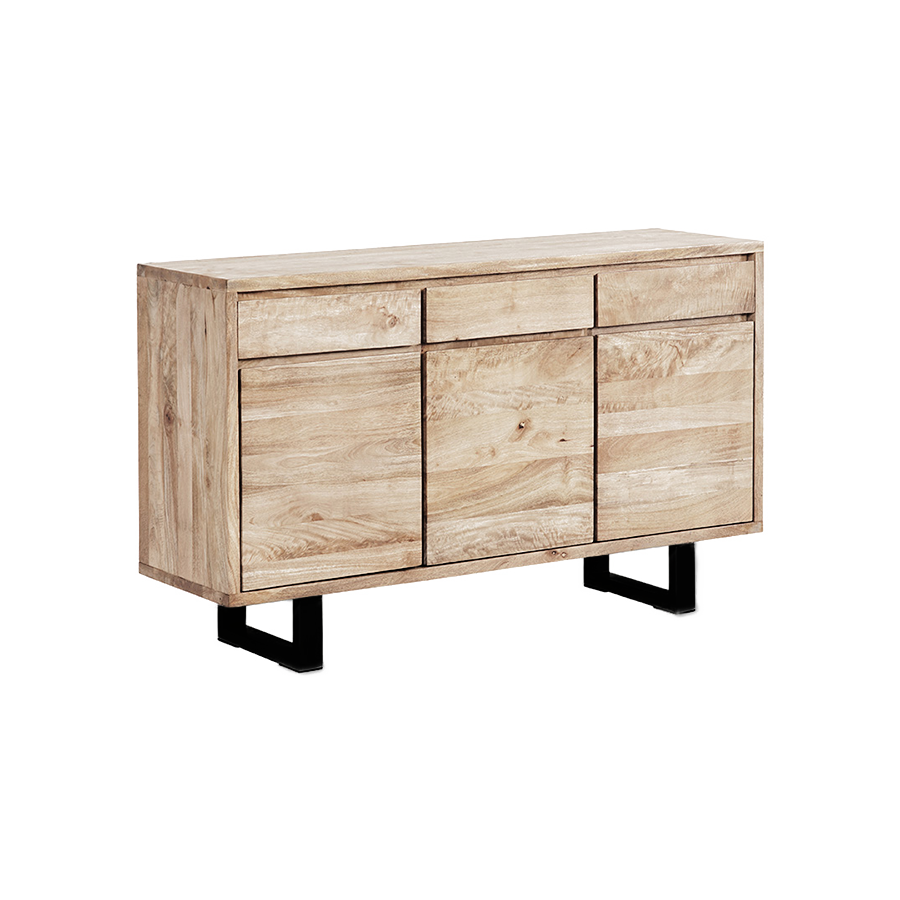 Naples Buffet 3 Drawers 3 Doors Black