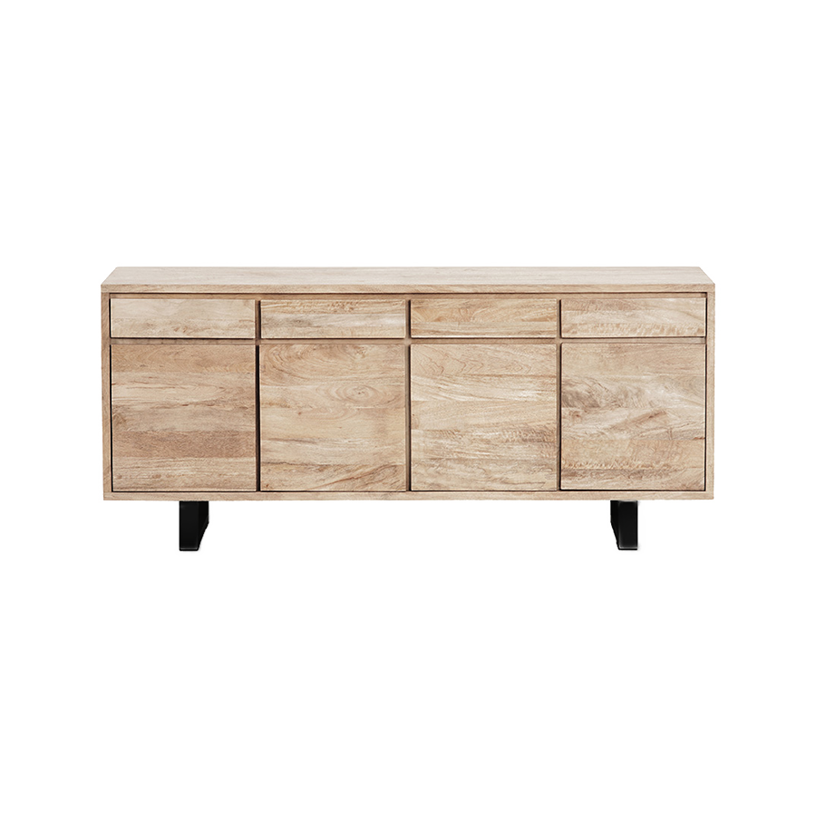 Naples Buffet 4 Doors 4 Drawers Black