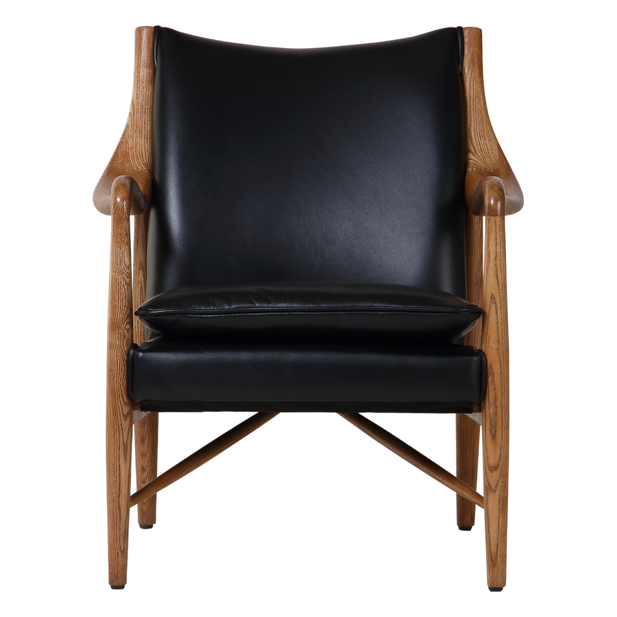 Bowman Black Leather Arm Chair