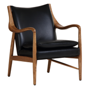Bowman Black Leather Arm Chair