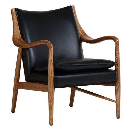 Bowman Black Leather Arm Chair