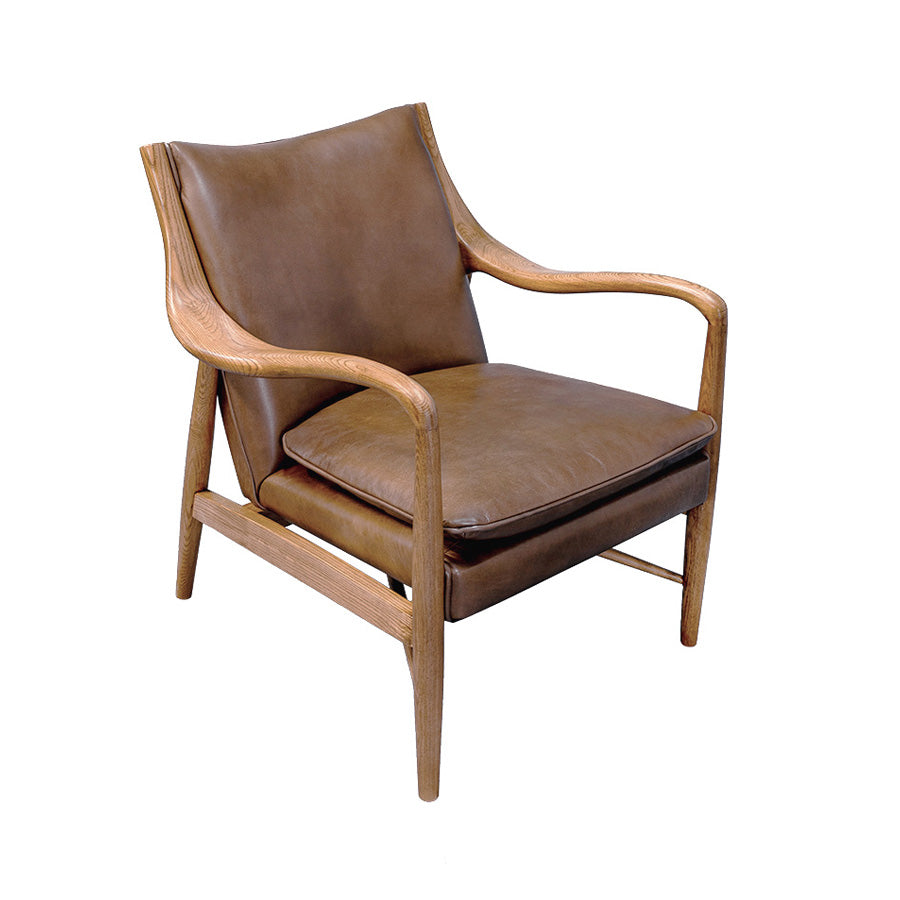 Bowman Brown Leather Arm Chair