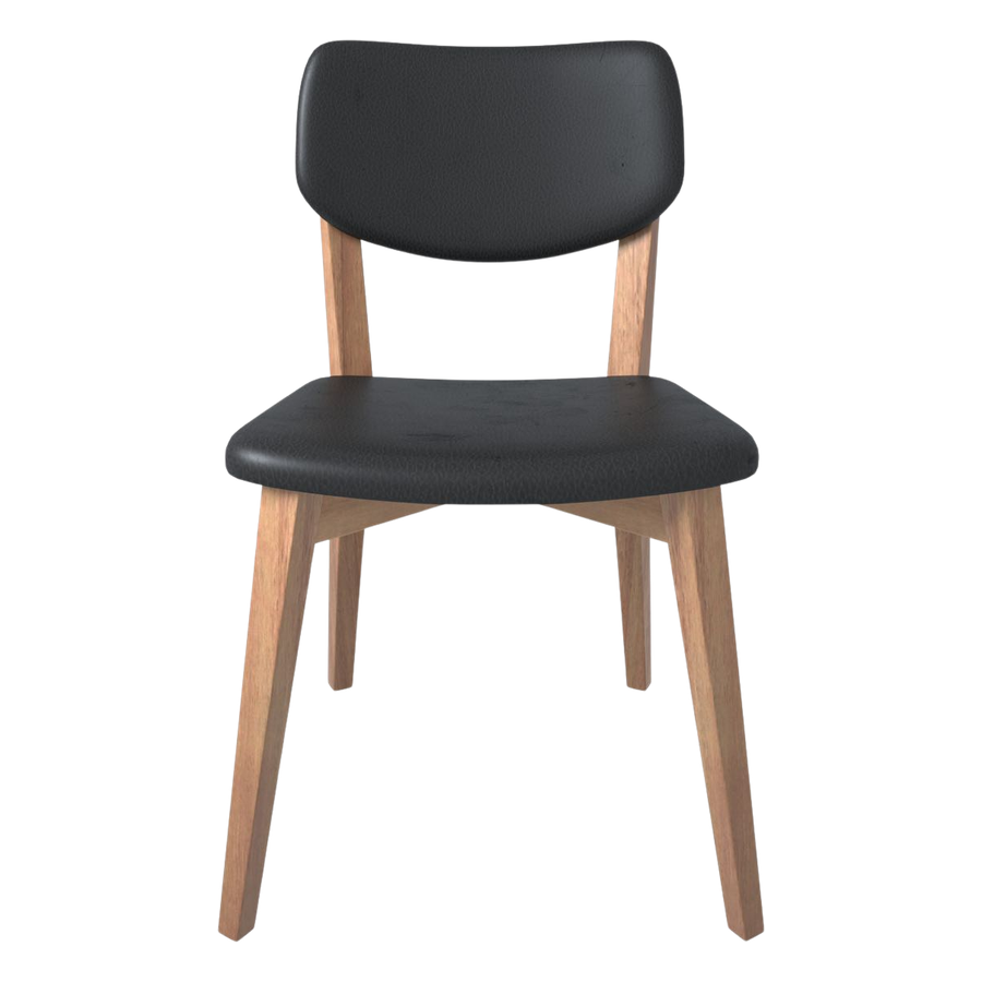 Hobart Black Leather Dining Chair
