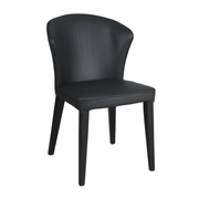 Iowa Black Leather Dining Chair