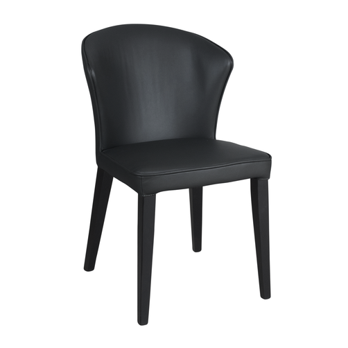 Iowa Black Leather Dining Chair