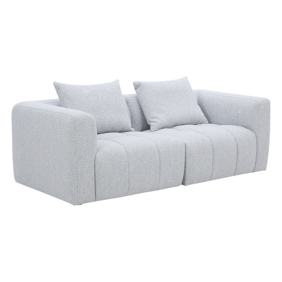 Palmview 2 Seater Modular Lounge Light Grey Fabric