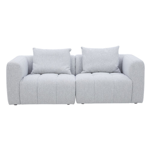 Palmview 2 Seater Modular Lounge Light Grey Fabric