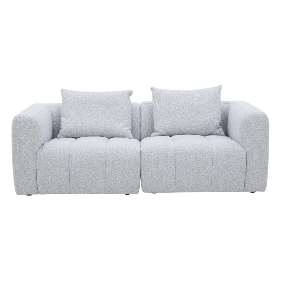 Palmview 2 Seater Modular Lounge Light Grey Fabric
