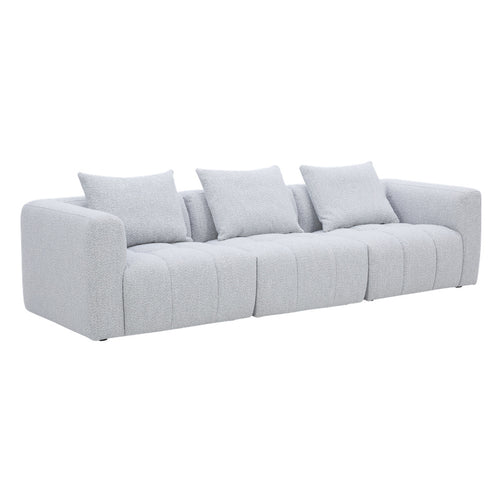 Palmview 3 Seater Modular Lounge Light Grey Fabric