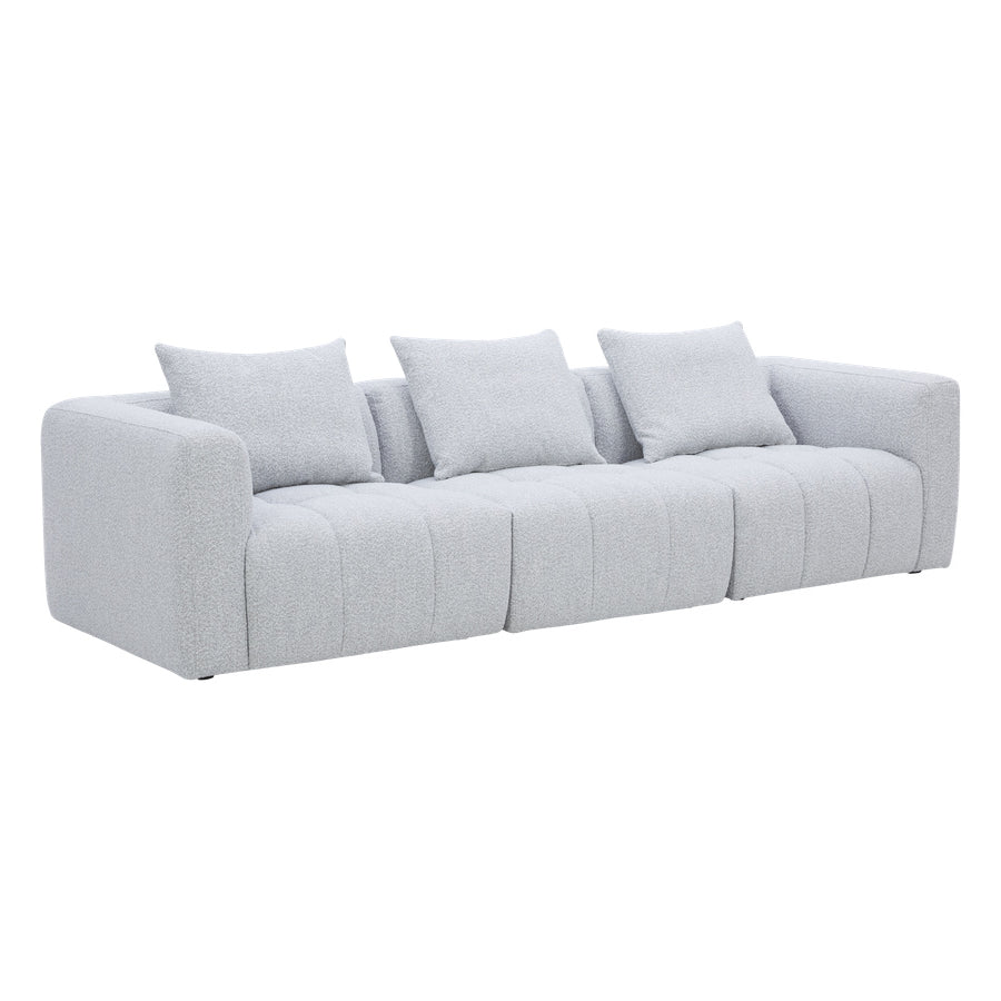 Palmview 3 Seater Modular Lounge Light Grey Fabric