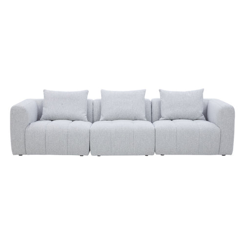 Palmview 3 Seater Modular Lounge Light Grey Fabric