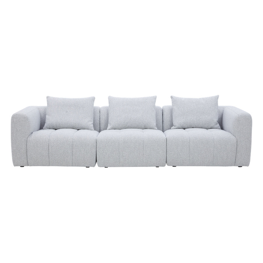 Palmview 3 Seater Modular Lounge Light Grey Fabric