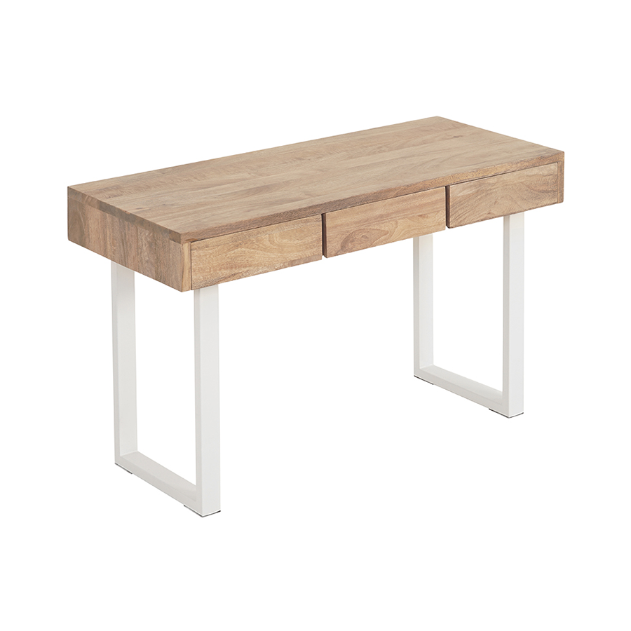 Naples 3 Drawer Hall Table White