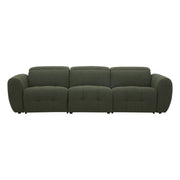 Milos 3 Seater Modular Lounge Green Fabric Recliner