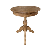 Northville Hamptons Lamp Table 60cm Round with Shelf Oak