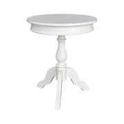 Northville Hamptons Lamp Table 60cm Round Pedestal White