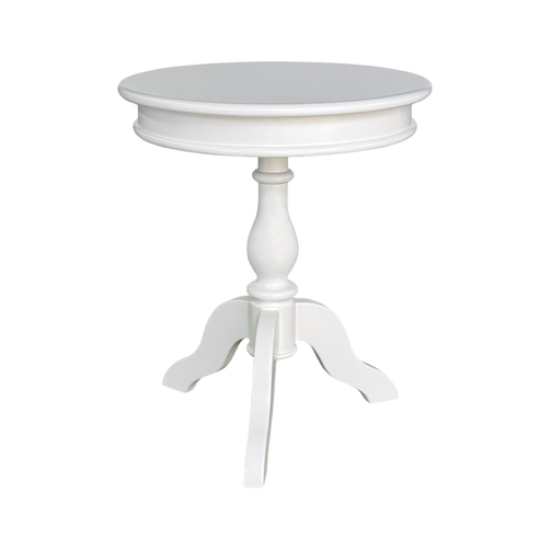 Northville Hamptons Lamp Table 60cm Round Pedestal White