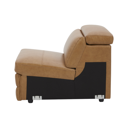 Belmont Armless Lounge Piece Static Caramel Leather