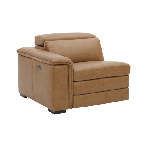 Belmont LH Arm Lounge Piece Tan Leather Electric
