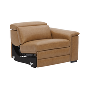 Belmont RH Arm Lounge Piece Tan Leather Electric